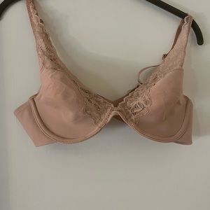 Soma Essentials Unlined Lace trim Plunge Bra Size 36B
